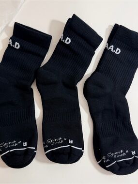 R.A.D. Unisex 3-Pack Shortie Ankle Socks Black Size Small